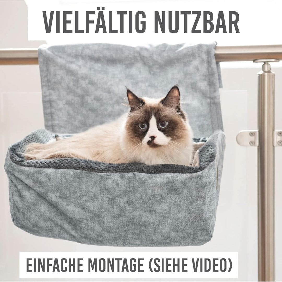 KaraLuna Heizungsliege | Auch für grosse Katzen geeignet I Katzenbett Heizung Hängehöhle Katze Heizu