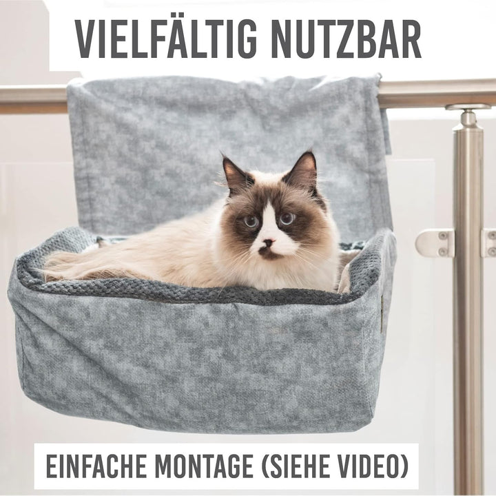 KaraLuna Heizungsliege | Auch für grosse Katzen geeignet I Katzenbett Heizung Hängehöhle Katze Heizu