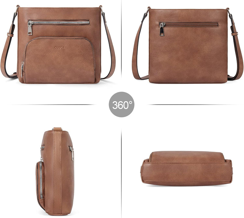 CLUCI Damen Umhängetasche Weiche Vegane Lederhandtaschen Vintage Designer Multi Taschen Reise Schult