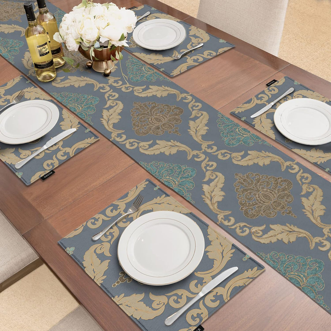 Tischläufer mit Quasten, Jacquard Tischdecke für Esstisch Urlaub Party Wohnzimmer Dekoration (33x228