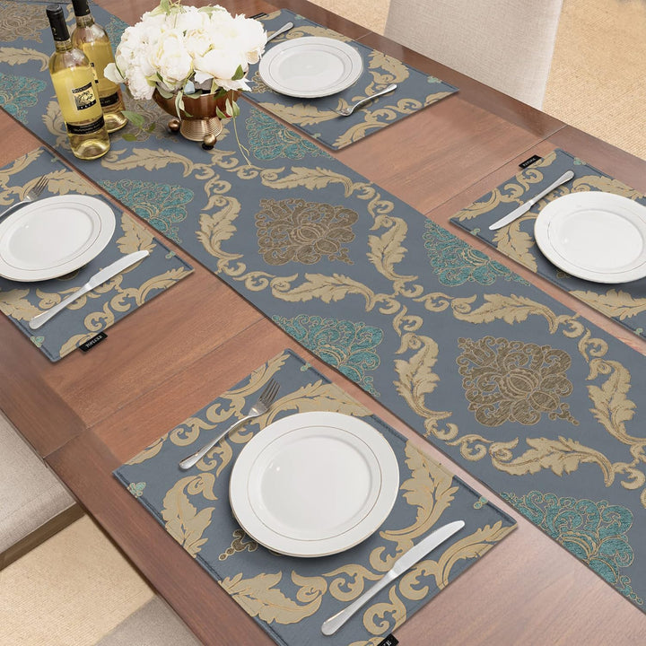 Tischläufer mit Quasten, Jacquard Tischdecke für Esstisch Urlaub Party Wohnzimmer Dekoration (33x228