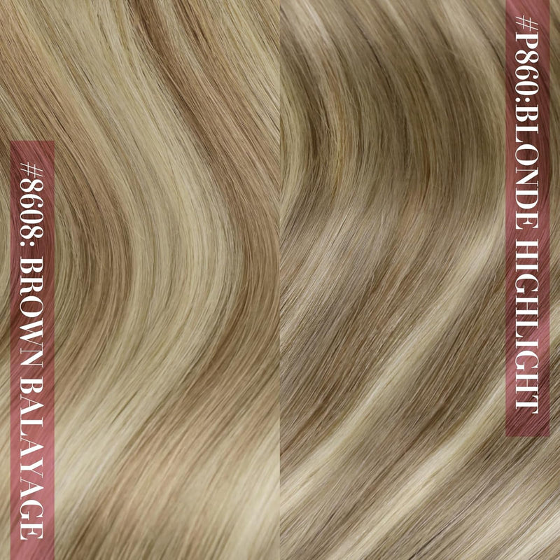 YoungSee Clip in Extensions Echthaar Hellbraun Clip in Extensions Braun Blond Echthaar Extensions Cl