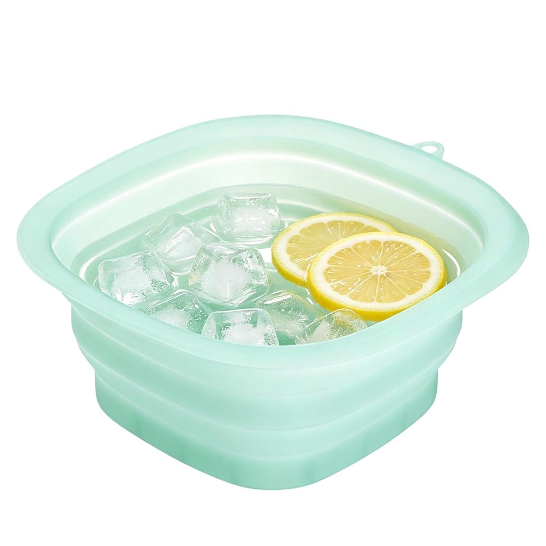Face Bowl for Ice, 25.6x24x11.4cm Portable Foldable Silicone Facial Tub, Cold Water Skincare Tool fo