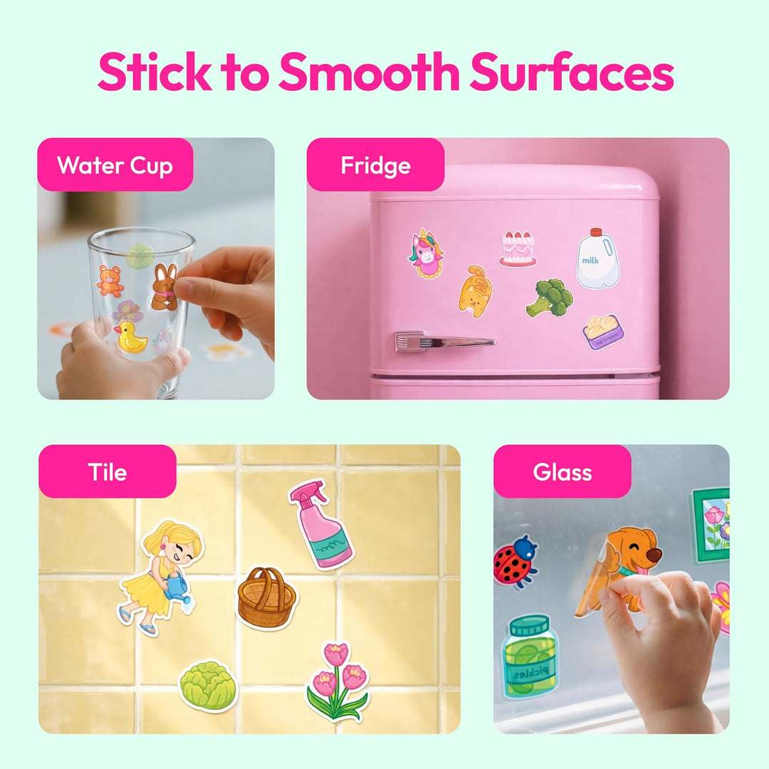 Klever Kits Wiederverwendbares Stickerbuch 3D-Stickerbücher für Kinder, tragbar, wasserdicht, geeign