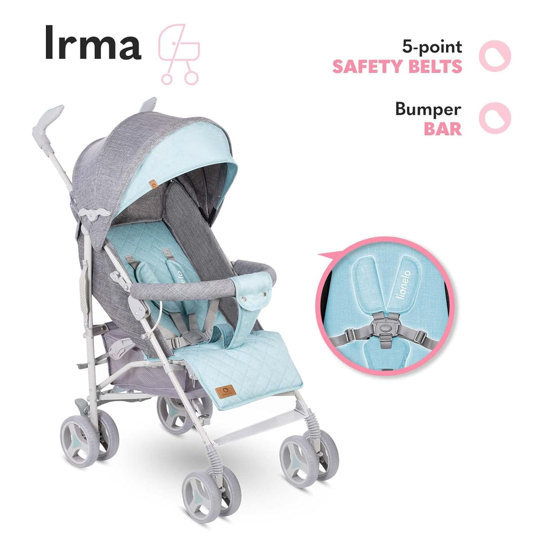 LIONELO Irma Kinderwagen bis 15 kg, Kinderwagen, leichter moderner Kinderwagen mit Liegefunktion, fa