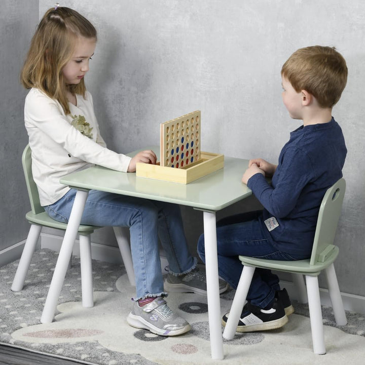 Kesper | Kindertisch mit 2 Stühlen, Weiss/Salbeigrün | 1773313 Weiss, Grün, Weiss, Grün