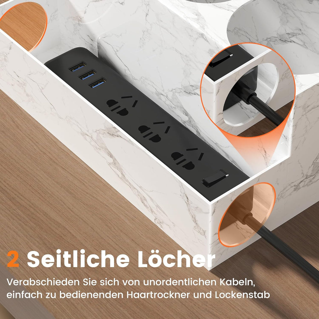 VITVITI Fönhalter ohne Bohren, Haartrocknerhalter Stehend aus Metall, Föhn Halterung Wand mit Schrau