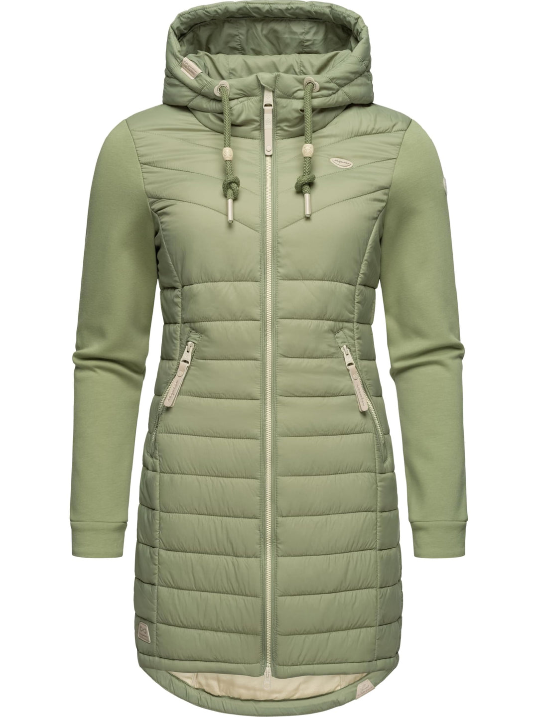 Ragwear Damen Übergangsjacke leichte Jacke lang mit Kapuze Lucinda Long II Intl XS-6XL S Light Olive