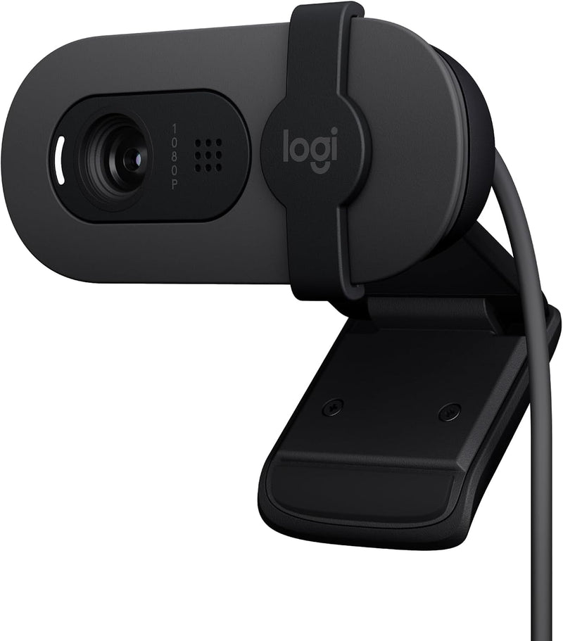 Logitech Brio 100 Full HD-Webcam für Meetings und Streaming, Auto-Lichtausgleich, integriertes Mikro