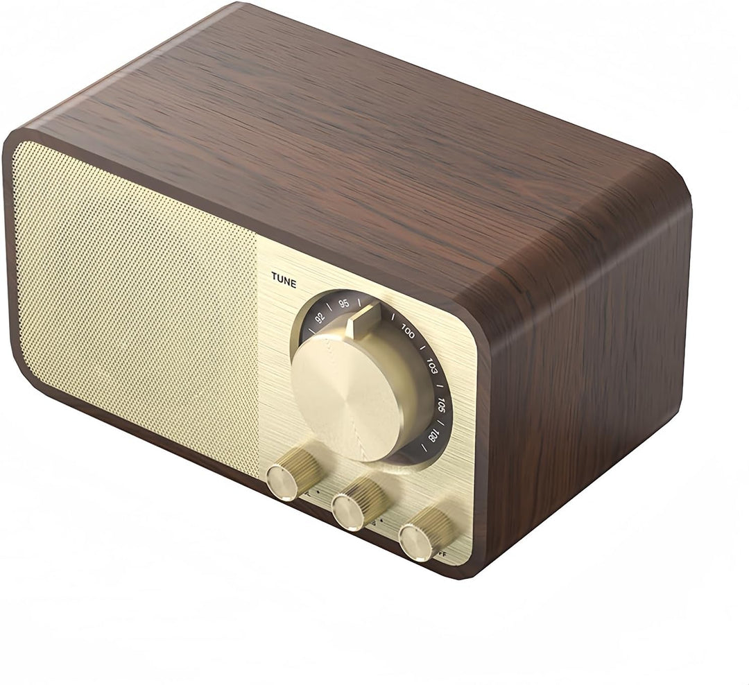 Retro Radio mit Bluetooth, Nostalgie Radio Klein, Bluetooth Radio Retro, 5 Watt Lautsprecher, Vintag