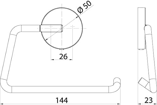 emco Round Papierhalter ohne Deckel, eleganter Toilettenpapierhalter zum Schrauben oder Kleben aus M