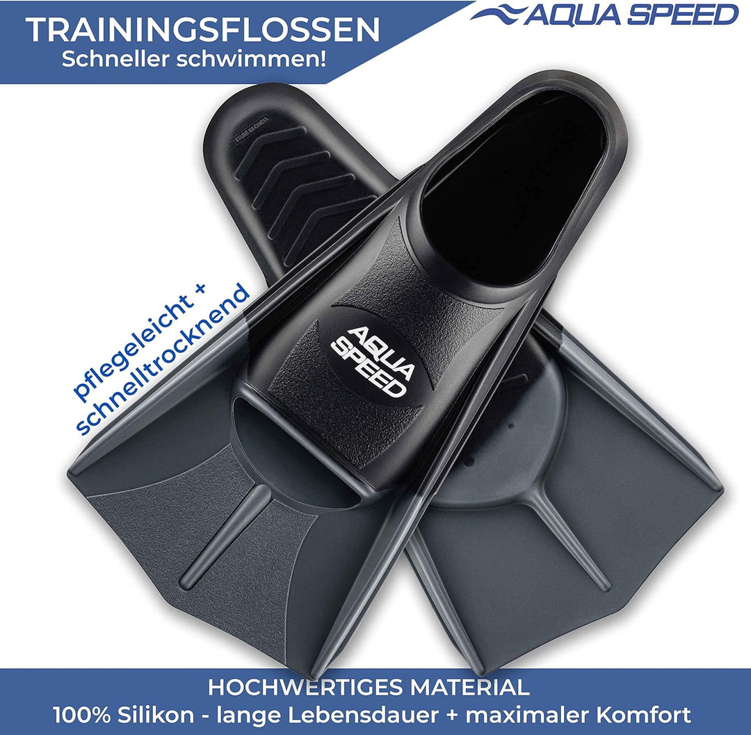 Aqua Speed Kurze Schwimmflossen für Erwachsene und Kinder I HIGH TECH | weiche Trainingsflossen I le