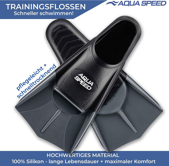 Aqua Speed Kurze Schwimmflossen für Erwachsene und Kinder I HIGH TECH | weiche Trainingsflossen I le