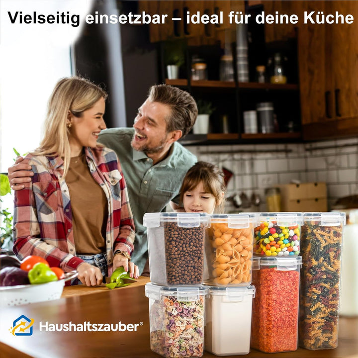 Haushaltszauber® Vorratsdosen Set XL – 24-teilig (0,8/1,4/2,0/2,8 L) | Luftdichte Vorratsdosen, Vorr