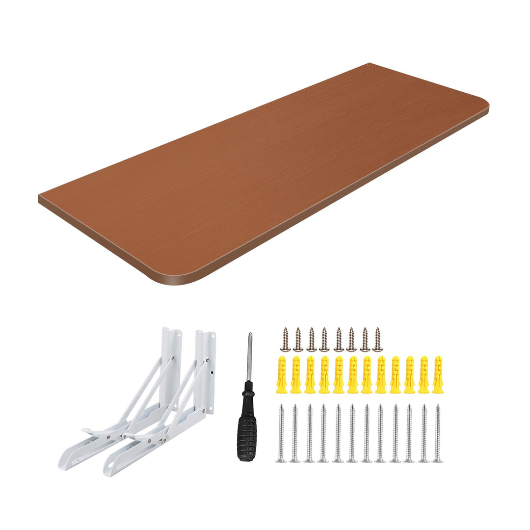 Wandklapptisch Schwarz, 60x30 cm, Klappschreibtisch mit Montagekit, Wandmontage Klapptisch für Küche