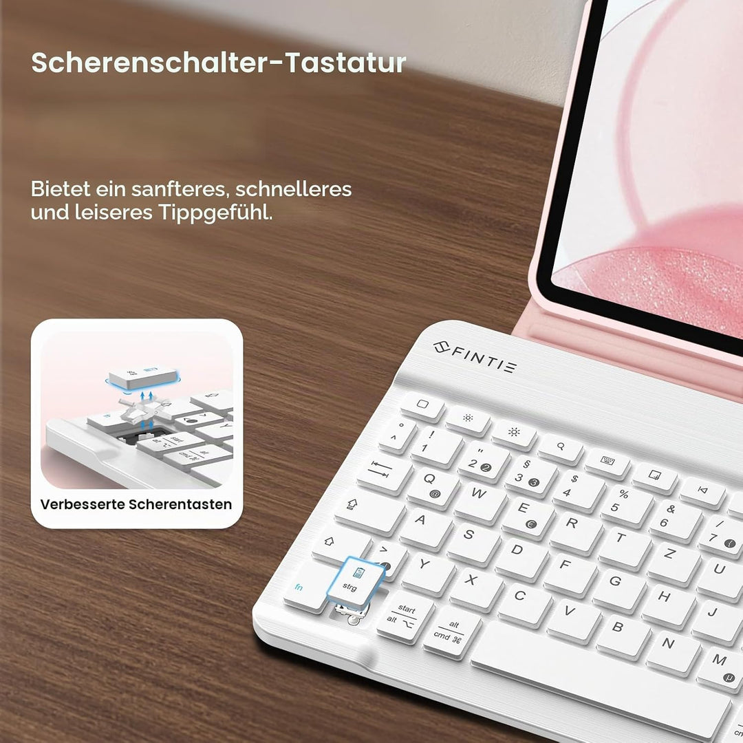 Fintie Tastatur Hülle für iPad Air 5 2022 / iPad Air 4 2020 10.9 Zoll, Soft TPU Rückseite Gehäuse Sc