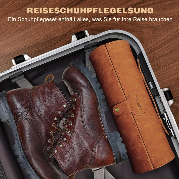 Schuhcreme & Pflegeset, Schuhputzset für Leder mit Schuhbürsten, Schuhcreme für Lederstiefel, Schuhp