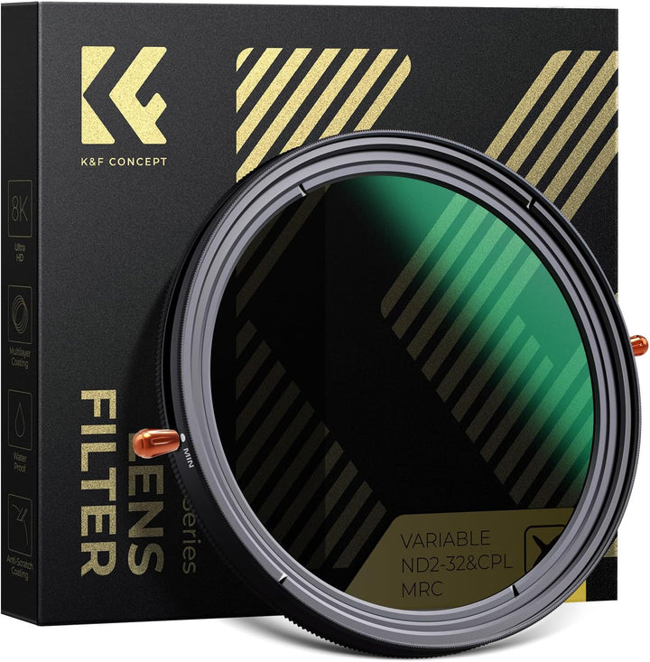 K&F Concept Nano-X ND Filter 77mm CPL&ND2-ND32 2 in 1 multifunktionaler Graufilter und CPL Filter Po