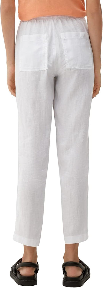 s.Oliver Damen Hose 7/8, Jogpant 38 Weiss 0100, 38 Weiss 0100