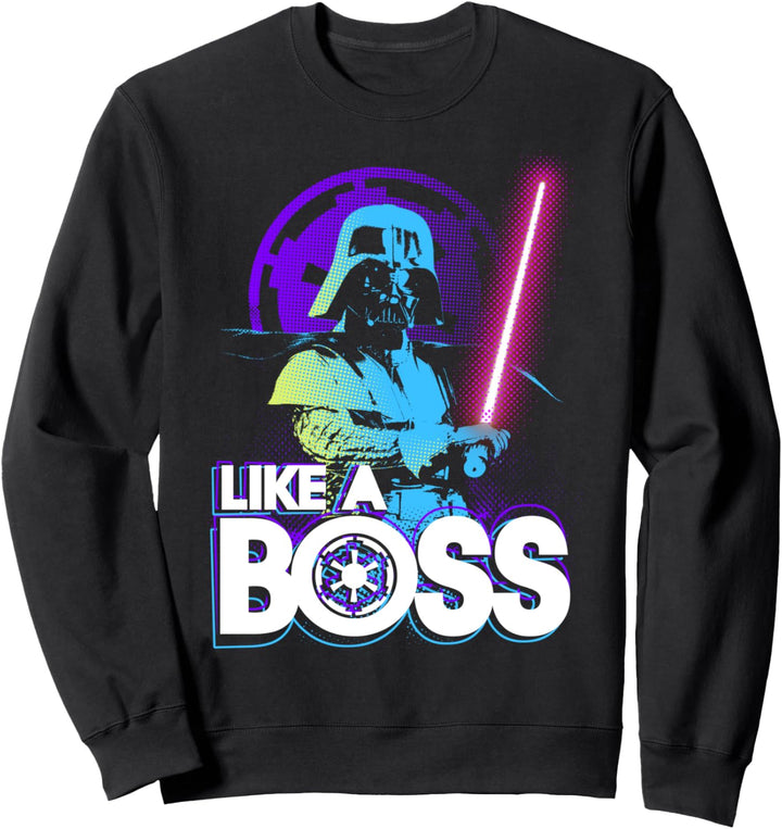 Star Wars Darth Vader Like A Boss Neon Text Sweatshirt