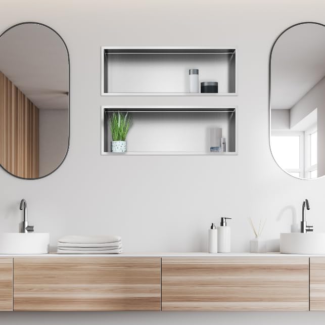 Balneo Wall-Box ONE wandnische dusche zum Badezimmer Edelstahl Duschnische 60x20x10 cm, wasserdicht