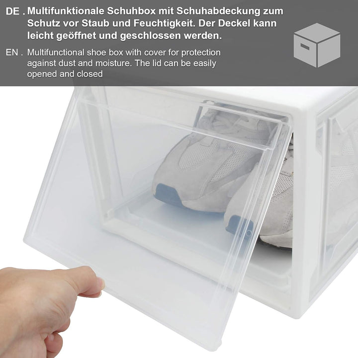 Yorbay Schuhbox, 3er Set, stapelbarer Schuhorganizer, Kunststoffbox mit durchsichtiger Tür, Mehrweg