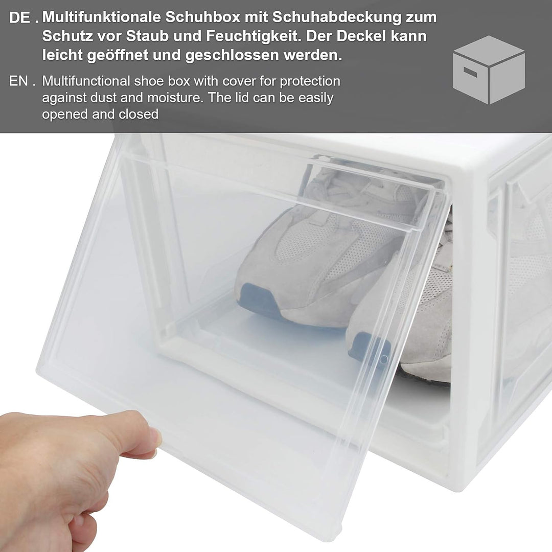 Yorbay Schuhbox, 3er Set, stapelbarer Schuhorganizer, Kunststoffbox mit durchsichtiger Tür, Mehrweg