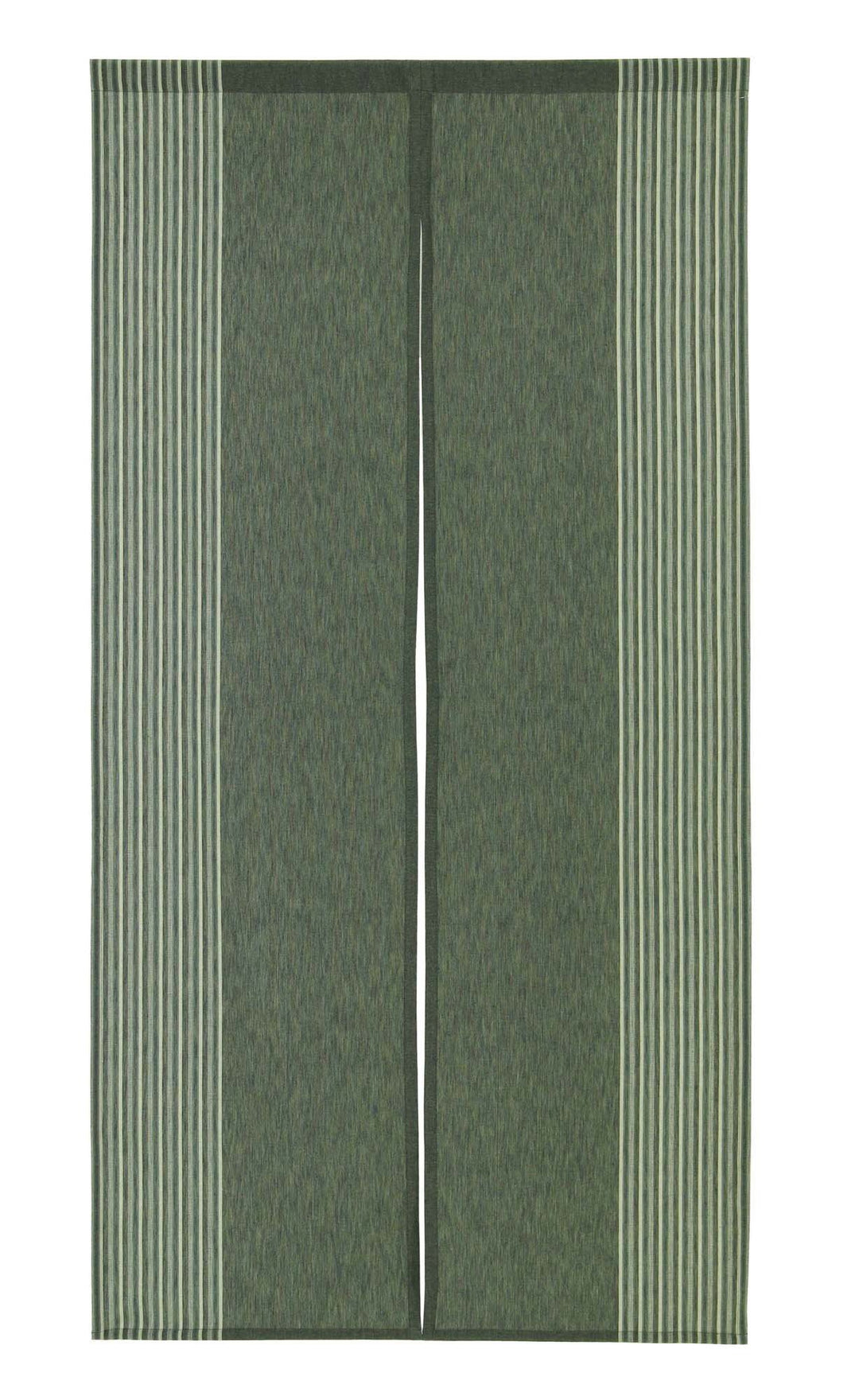 Narumi Japanischer Noren-Vorhang, vertikal, gestreift, Baumwollstoff, Dunkelgrün, Dunkelgrün