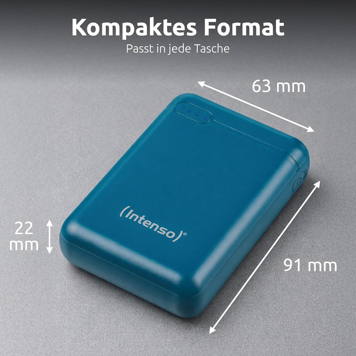 Intenso Powerbank XS10000 – 10.000 mAh – Kompakter externer Akku für iPhone, Smartphone, Tablet & Ka