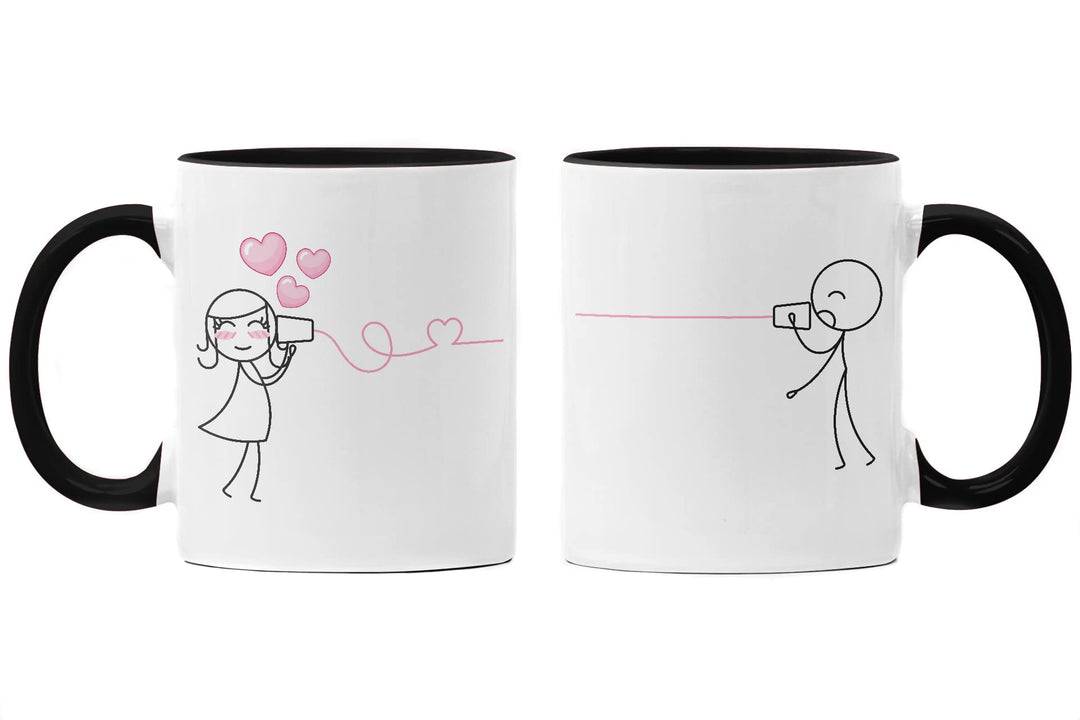 Trendation - Fernbeziehung Geschenk Tassen Set Partner Liebe Geschenk für Freundin Freund Liebesgest