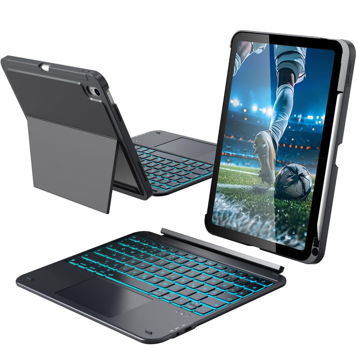 CACOE iPad 11 Hülle mit Tastatur (A16) 2025 & iPad 10. Generation 10,9 Zoll, Magnetisch Abnehmbare K