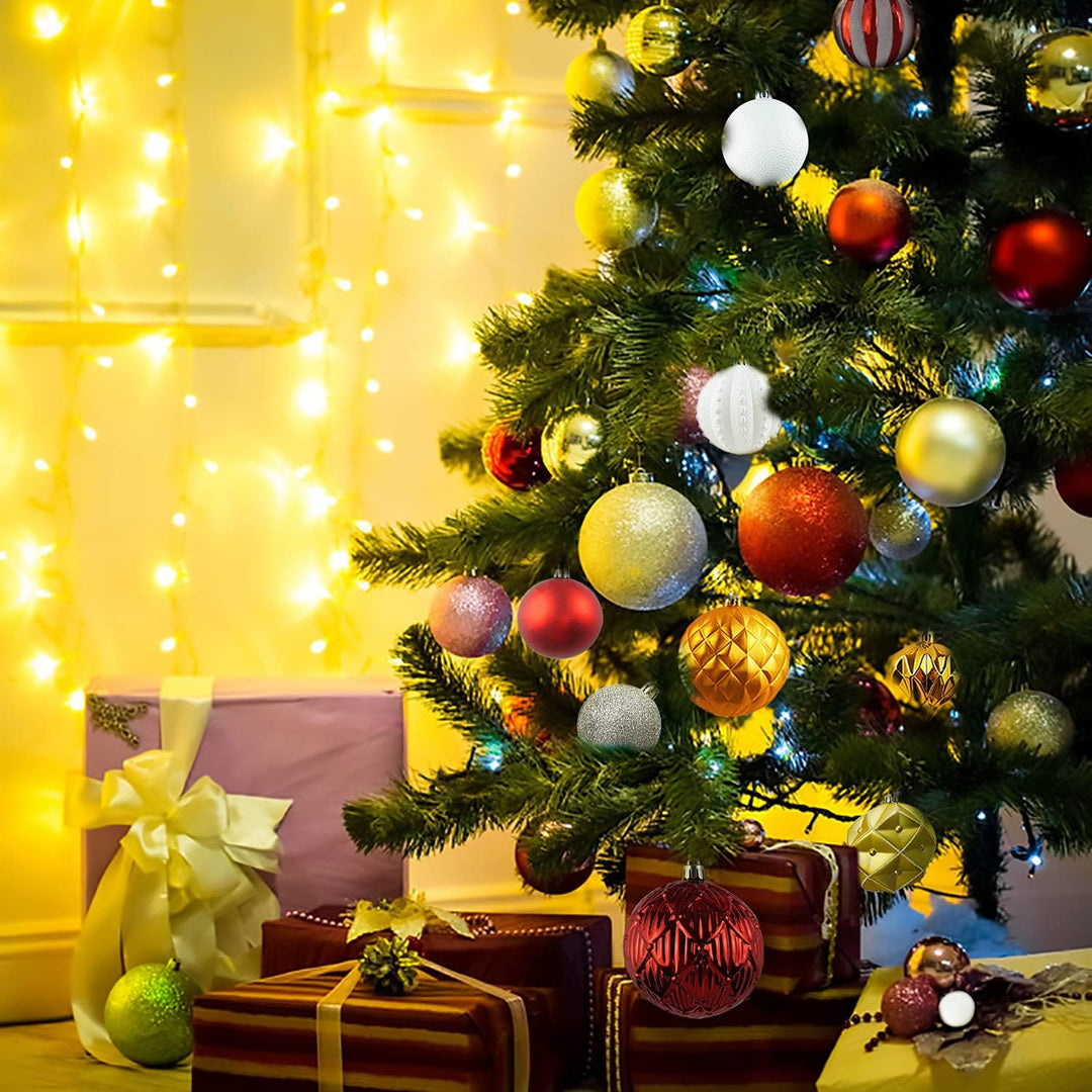 88PCS Weihnachtskugeln Ornamente für Weihnachtsbaum, zarte Weihnachtsdekoration Bastelset Bruchsiche