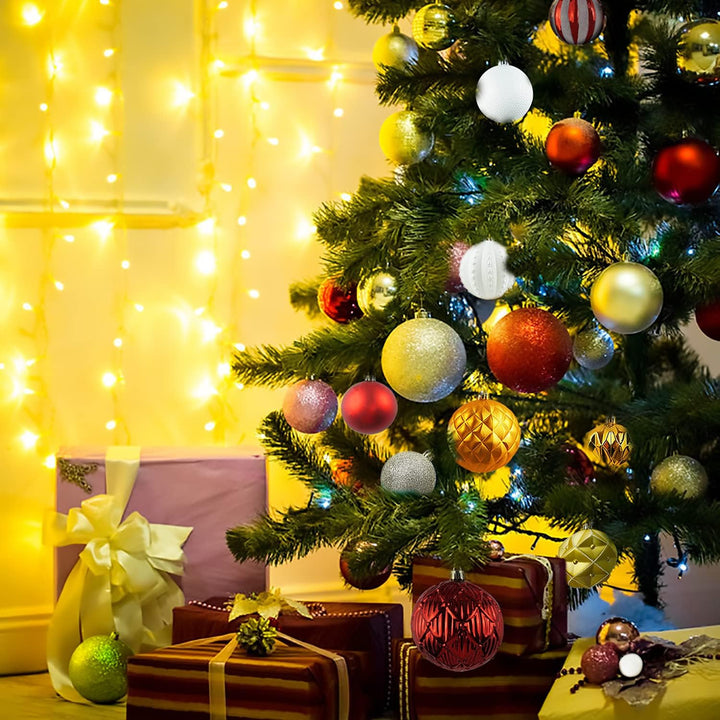 88PCS Weihnachtskugeln Ornamente für Weihnachtsbaum, zarte Weihnachtsdekoration Bastelset Bruchsiche