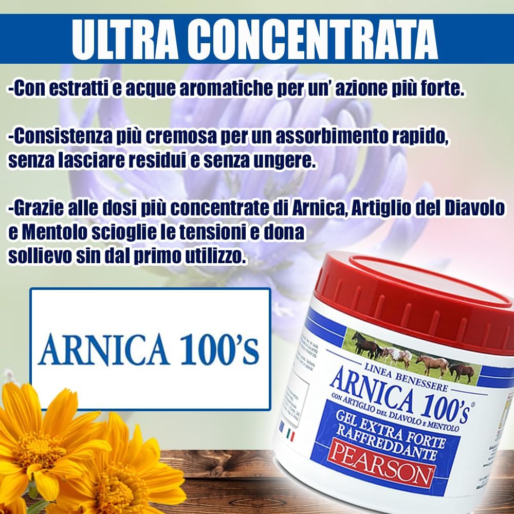 ARNICA 100'S - Arnika für Pferde, kühlendes Gel Extra Forte von Pearson [500ml]. Arnika Gel Forte, C