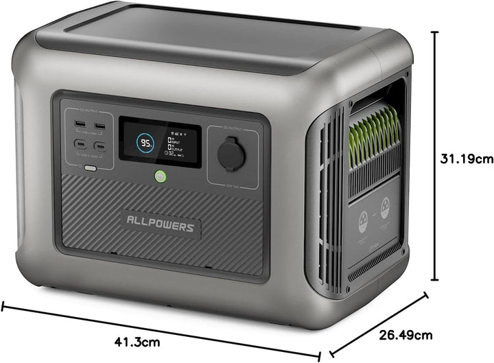ALLPOWERS Zusatzbatterie B1000 für R1500 / R2500 Tragbares Powerstation, Solargenerator 1152Wh LiFeP