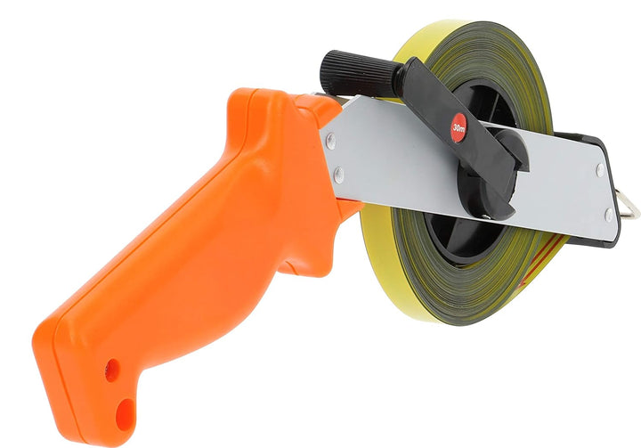 PRODIAMANT Stahl Massband 30m Lang Massbandbreite 13mm Rollbandmass mit Zentimeter und Millimeter Sk