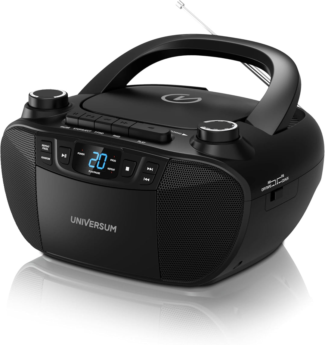 Universum BB 200 - tragbarer CD-Player mit Radio und Kassette - einfache Bedienung für Kinder &amp; Seni