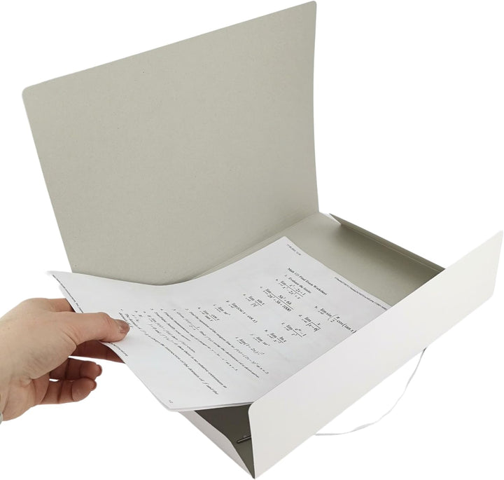 D.RECT 25 Stück Sammelmappe aus Karton | Postmappe | Mappe mit Gummiband für DIN A4 | 3 Klappen 300g