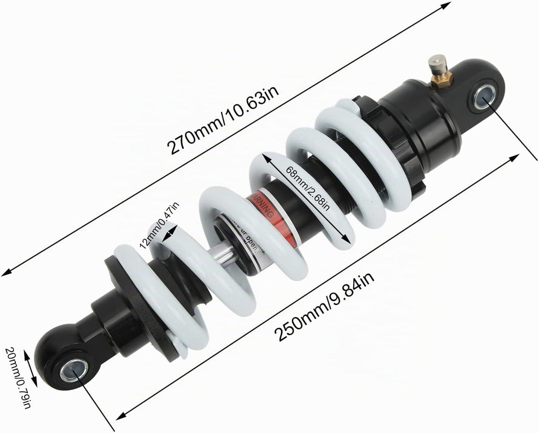Stossdämpfer, 250 mm Motorrad Stossdämpfer Einstellbarer Federungsdämpfer für ATV Go Kart Scooter Di