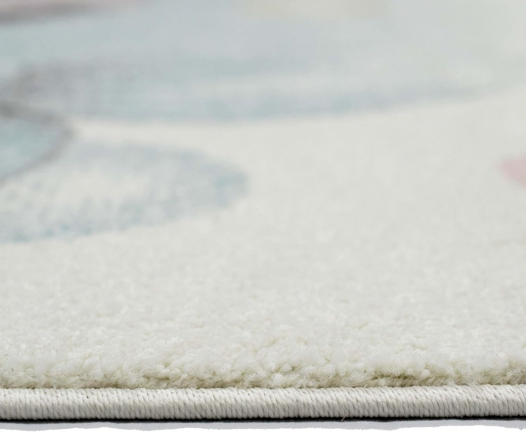 Teppich-Traum kreisförmiger Kinderzimmer Spielteppich • strapazierfähig • Meerjungfrau Blumen Seifen