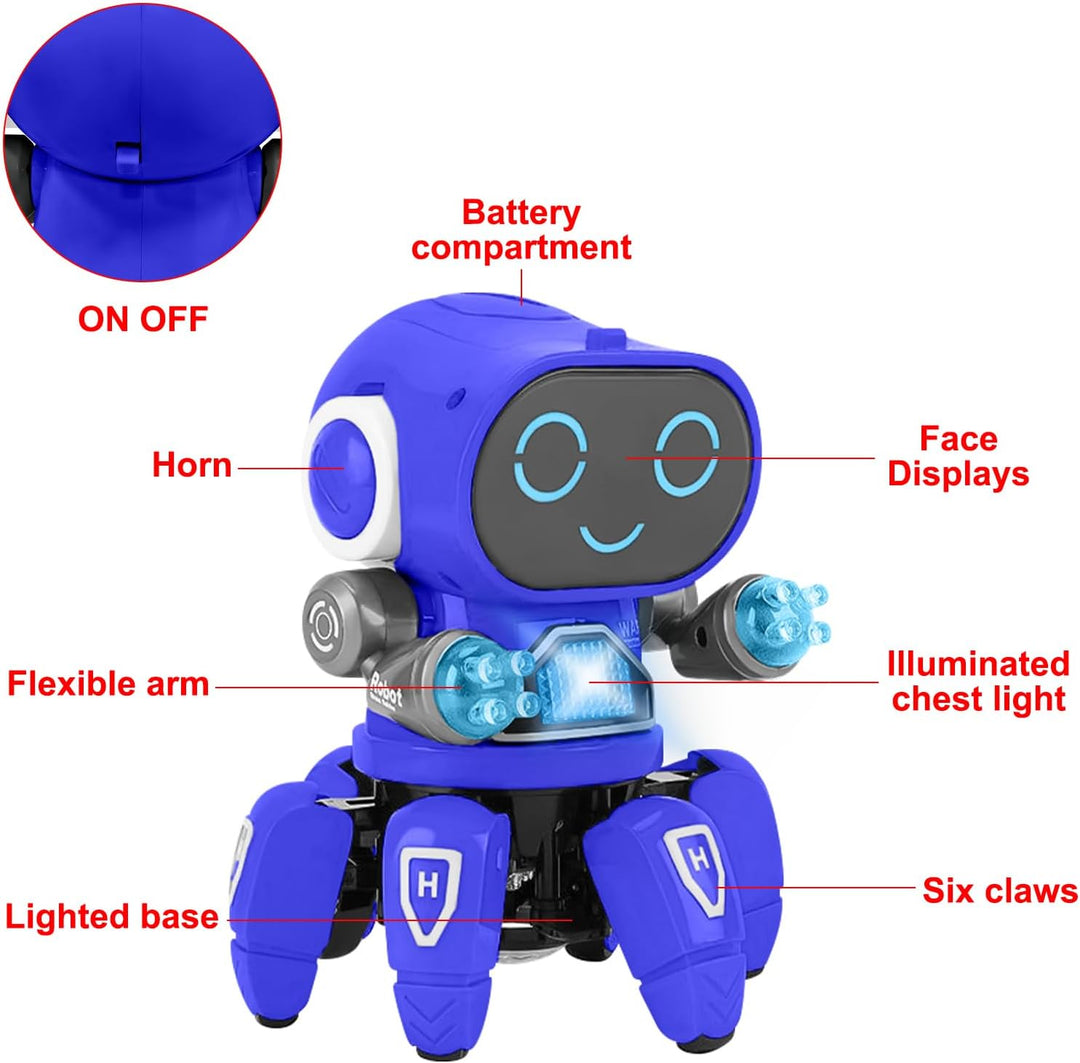 Kinder Roboter Spielzeug, Begleitroboter für Kinder, mit Bunter Lichtprojektion, Tanzen, Singen und