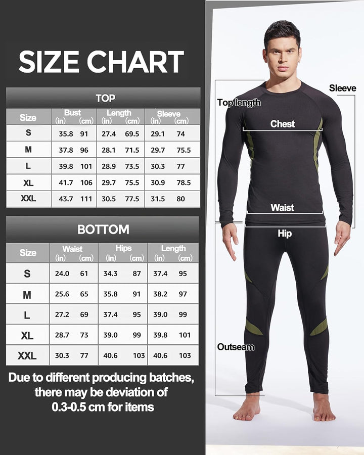 UNIQUEBELLA Thermo Unterwäsche Set, Funktionswäsche Herren Skiunterwäsche Winter Suit Ski Thermo-Unt