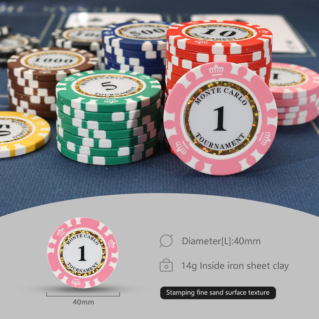 LUOBAO 14 Gramm Clay Premium Poker nummerierte Chips für Texas Holdem, Blackjack 200 Stück, 14 g Ton