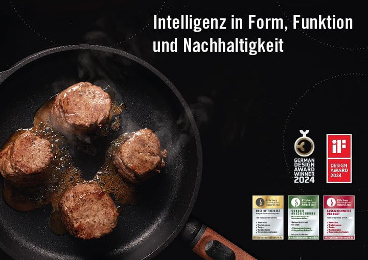 Woll Eco Logic QXR Wok- und Rührpfanne - Induktiv -, Ø 30 cm, 10 cm hoch, mit abnehmbaren Stiel - Ge
