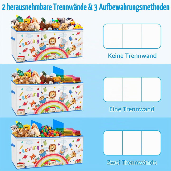 Extra Gross Aufbewahrungsbox mit Deckel Kinder, Zusammenklappbare Oxford-Spielzeugkiste mit Griff fü