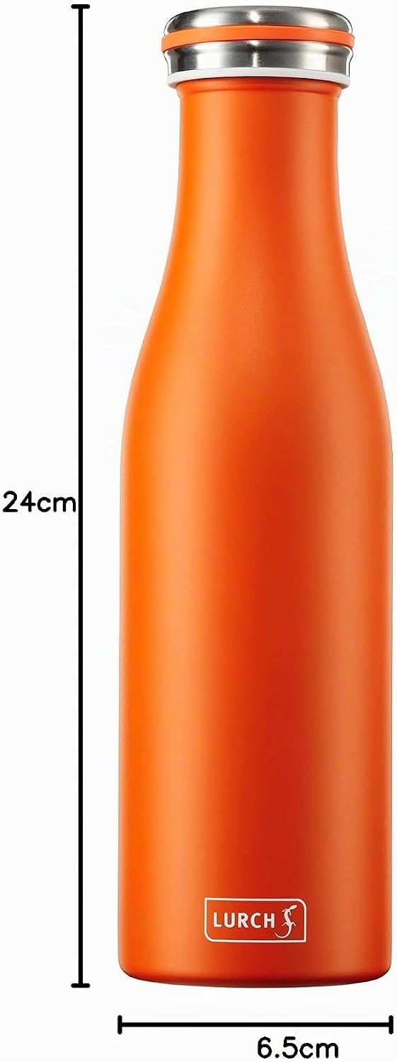 Lurch 240935 Isolierflasche/Thermoflasche für heisse und kalte Getränke aus doppelwandigem Edelstahl