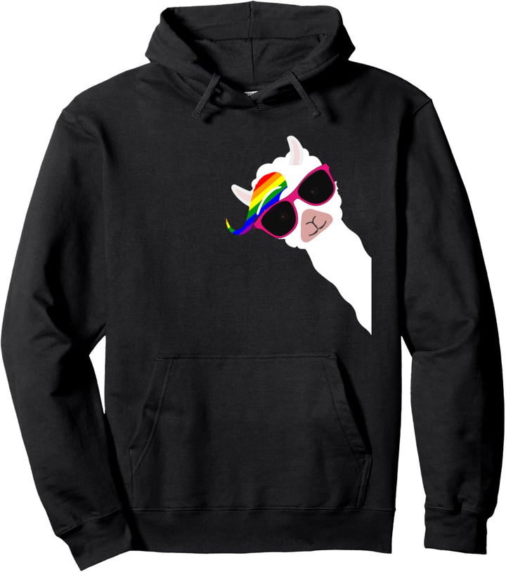 Be Proud Lustiges Lama Alpaka Regenbogen Pullover Hoodie