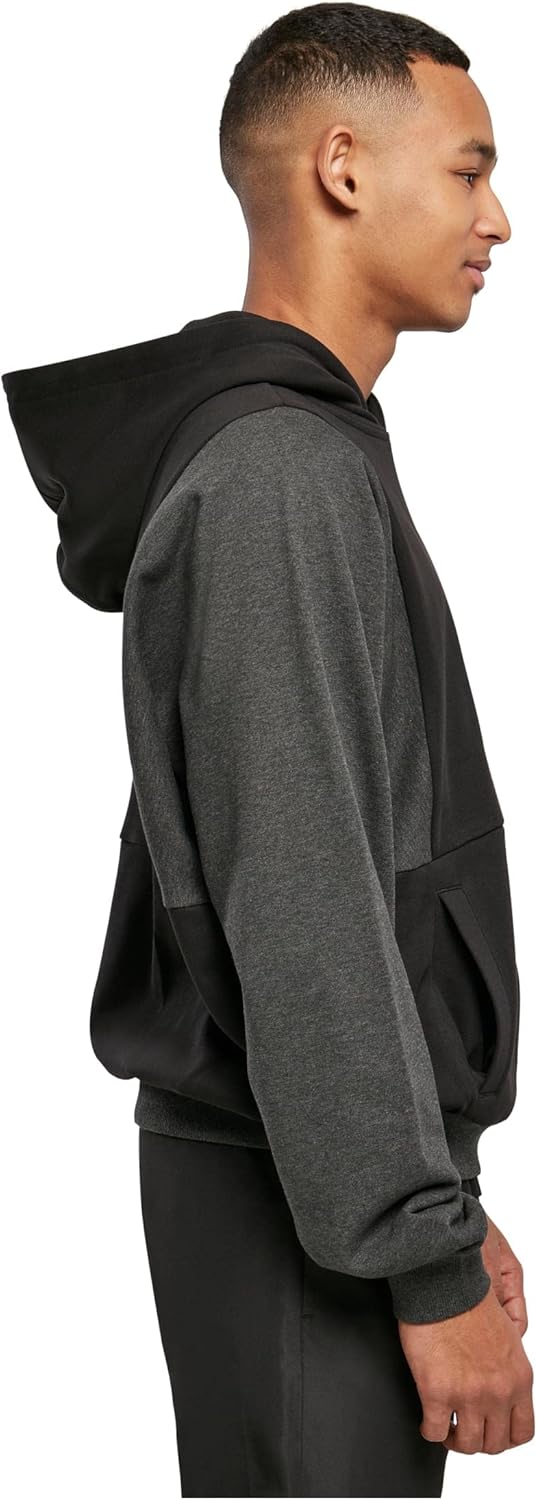 Urban Classics Cut On Sleeve Hoody, Männer Kapuzenpullover in Loose Fit Passform mit zwei Taschen an
