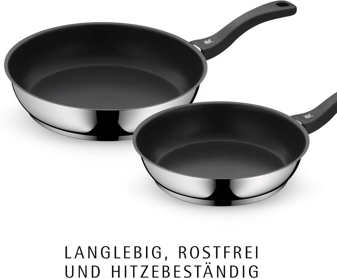 WMF Devil Pfannenset 2-teilig, Bratpfanne 28 cm + 20 cm, Pfanne Induktion, Cromargan Edelstahl besch