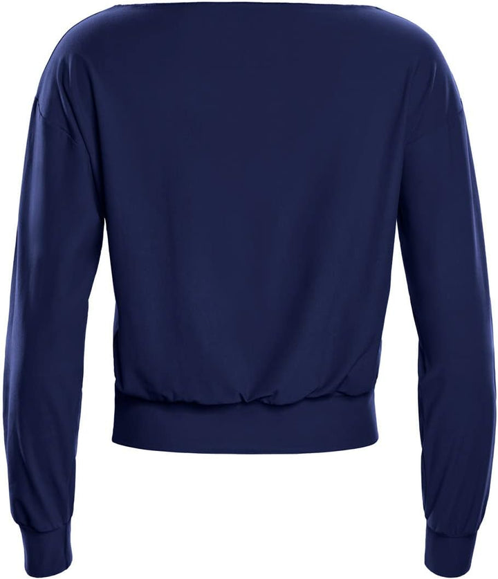 WINSHAPE Damen Functional Light and Soft Cropped Long Sleeve Top Ls003ls Yoga-Shirt L Dark-blue, L D